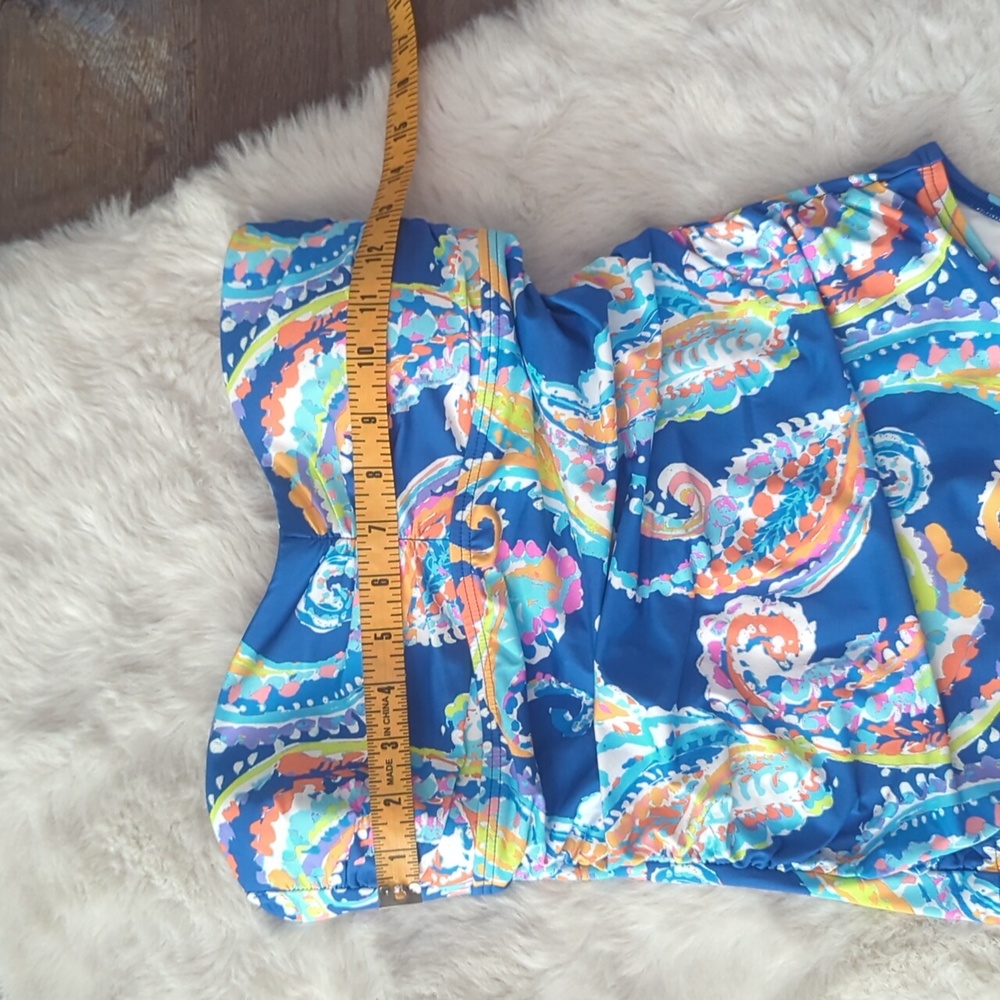 J McLAUGHLIN Blue Watercolor Paisley Koa One-Piece - NWT - Picture 6 of 8